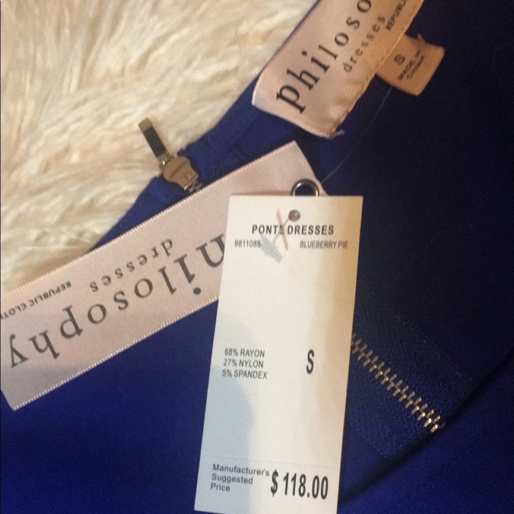 NWT navy & studded PHILOSOPHY dress  - Picture 4 of 7